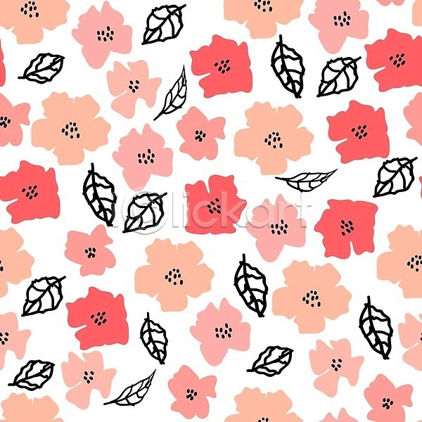 사람없음 EPS 일러스트 해외이미지 꽃 꽃무늬 분홍색 식물 패턴 해외202008