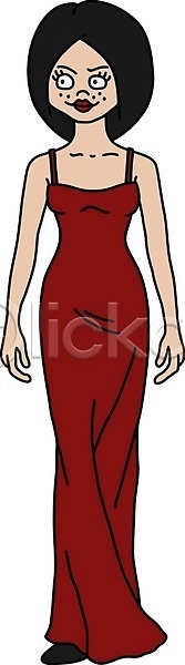 우아함 사람 여자 EPS 일러스트 해외이미지 검은색 드레스 만화 빨간색 어둠 유행 인형 저녁 큼 해외202008 회색