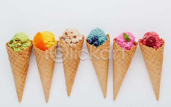 달콤 사람없음 JPG 포토 해외이미지 과일 딸기 아이스크림 오렌지 와플 음식 젤라또 해외202008 흰배경