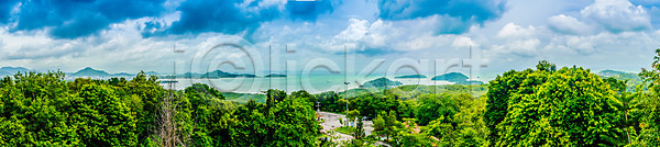 따뜻함 침묵 휴식 사람없음 JPG 포토 해외이미지 경사 구름 만 물 바다 빛 야외 여름 여행 여행객 일출 자연 초록색 컬러풀 탑 태국 태양 파라다이스 파란색 풍경 하늘 해외202008 해외포토 휴가