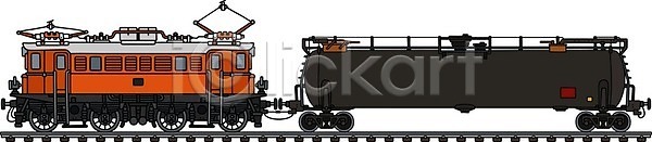 클래식 EPS 일러스트 해외이미지 검은색 교통시설 기름 기차 만화 복고 산업 수확 연료 옛날 오렌지 철강 큼 탱크 해외202008 해외일러스트 화물 휘발유