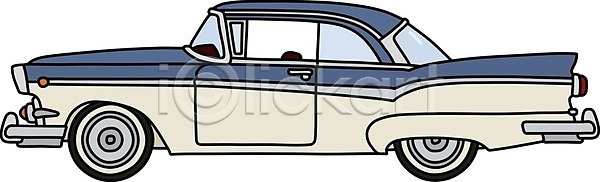 우아함 클래식 EPS 일러스트 해외이미지 교통시설 금속 도로 땅 만화 모터 복고 스포츠 옛날 자동차 크림 큼 파란색 해외202008 해외일러스트 흰색