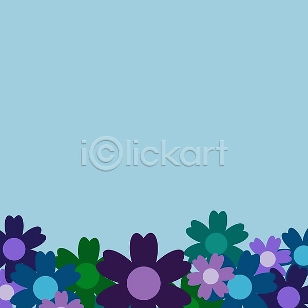 사람없음 EPS 일러스트 해외이미지 공백 꽃 꽃무늬 보라색 파란색 해외202008