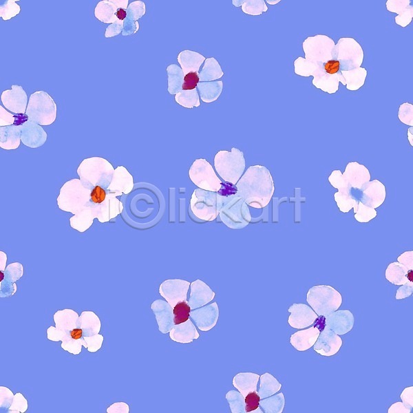 사람없음 EPS 일러스트 해외이미지 꽃 꽃무늬 보라색 수채화(물감) 패턴 해외202008