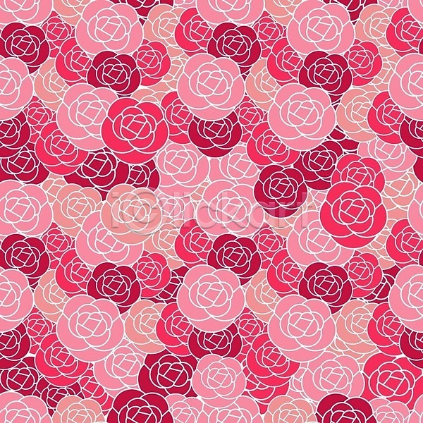 사람없음 EPS 일러스트 해외이미지 꽃무늬 분홍색 빨간색 패턴 해외202008