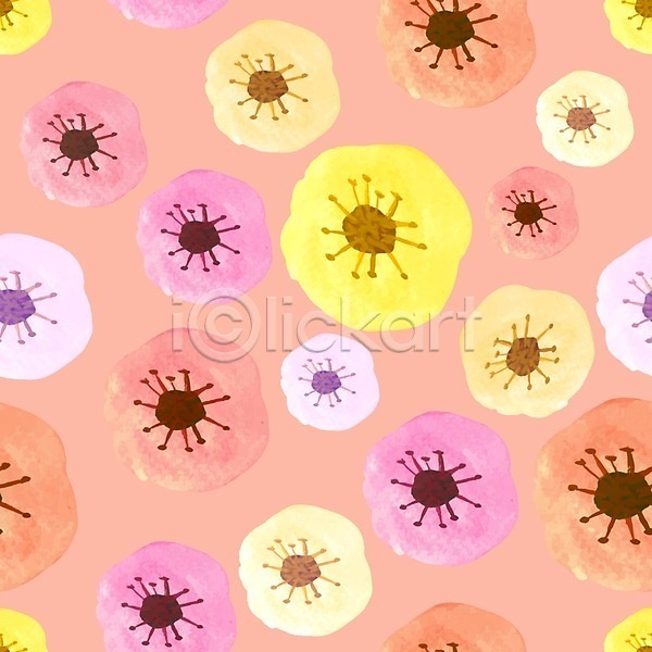 사람없음 EPS 일러스트 해외이미지 꽃 꽃무늬 분홍색 패턴 해외202008