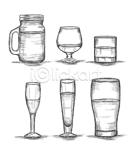 EPS 일러스트 해외이미지 낙서 디자인 맥주 물 샴페인 스케치 알코올 액체 와인 위스키 유리 음료 주류 주스 칵테일 항아리 해외202008