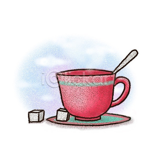 사람없음 PSD 아이콘 각설탕(식품) 구름(자연) 음식 초크 커피 커피잔 컵받침 티스푼 페인터