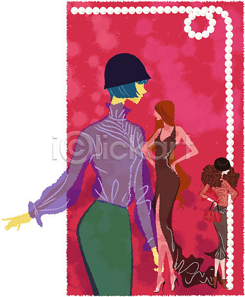 사람 세명 여자 여자만 EPS 일러스트 가방 가을(계절) 가을배경 드레스 모델 모자(잡화) 백그라운드 블라우스 세로 쇼핑 쇼핑소품 오브젝트 장신구 진주 진주(보석) 치마 패션 포즈