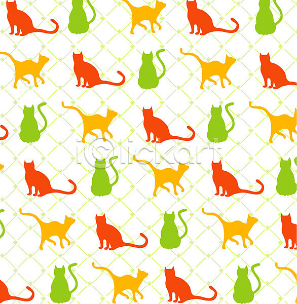 사람없음 EPS 일러스트 격자 고양이 백그라운드 패턴 팬시패턴