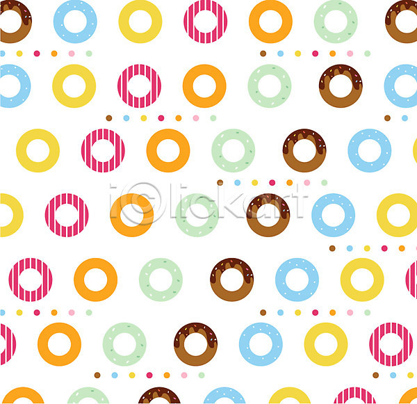 사람없음 EPS 일러스트 도넛 백그라운드 원형 점선 패턴 팬시패턴