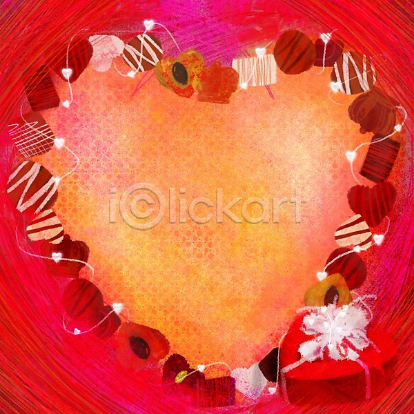 사람없음 PSD 일러스트 공백 기념일 디저트 발렌타인데이 백그라운드 빨간색 선물 선물상자 알림 음식 이벤트 정방 초콜릿 컬러 하트