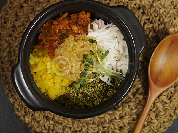 사람없음 JPG 근접촬영 포토 하이앵글 밥 숟가락 실내 아시아 알밥 외국문화 요리 음식 일본음식
