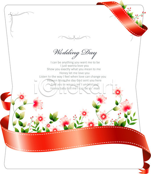 사람없음 EPS 카드템플릿 템플릿 결혼 꽃 꽃백그라운드 리본 백그라운드 선 식물 잎 장식 줄기 청첩장 카드(감사) 틀 패턴 프레임