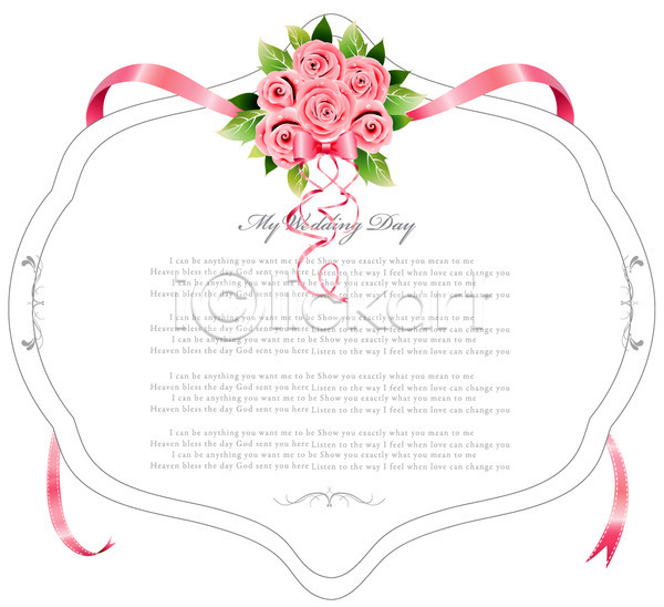 사람없음 EPS 카드템플릿 템플릿 결혼 꽃 꽃백그라운드 리본 백그라운드 식물 잎 장미 장식 청첩장 카드(감사) 틀 패턴 프레임