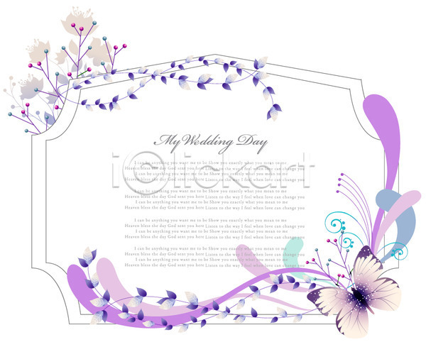 사람없음 EPS 카드템플릿 템플릿 결혼 곤충 꽃 꽃백그라운드 나비 백그라운드 식물 잎 장식 줄기 청첩장 카드(감사) 틀 패턴 프레임
