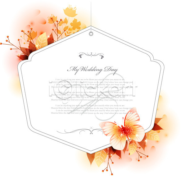 사람없음 EPS 카드템플릿 템플릿 결혼 곤충 꽃 꽃백그라운드 나비 백그라운드 식물 잎 장식 줄기 청첩장 카드(감사) 틀 패턴 프레임