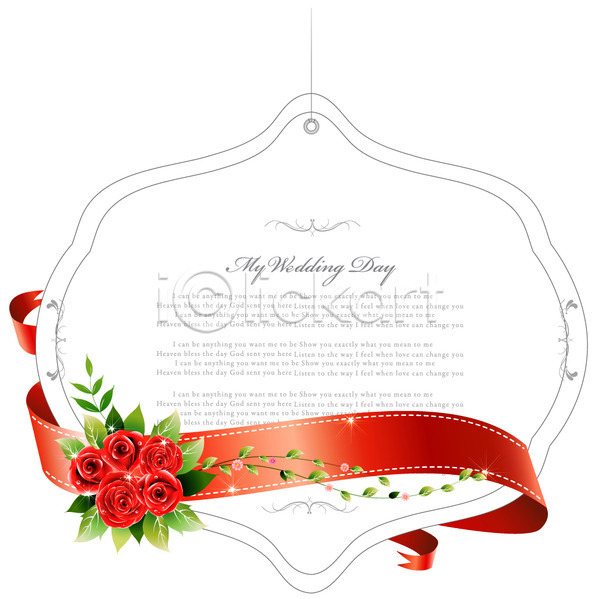 사람없음 EPS 카드템플릿 템플릿 결혼 꽃 꽃백그라운드 리본 백그라운드 식물 잎 장미 장식 줄기 청첩장 카드(감사) 틀 패턴 프레임