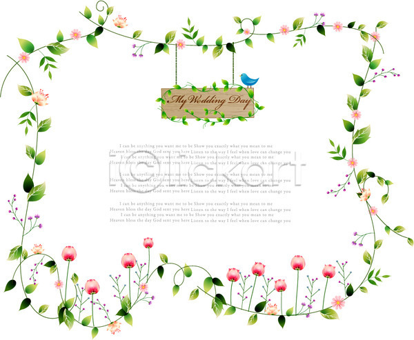 사람없음 EPS 카드템플릿 템플릿 결혼 꽃 꽃백그라운드 동물 백그라운드 식물 잎 장식 조류 줄기 청첩장 카드(감사) 튤립 틀 패턴 프레임