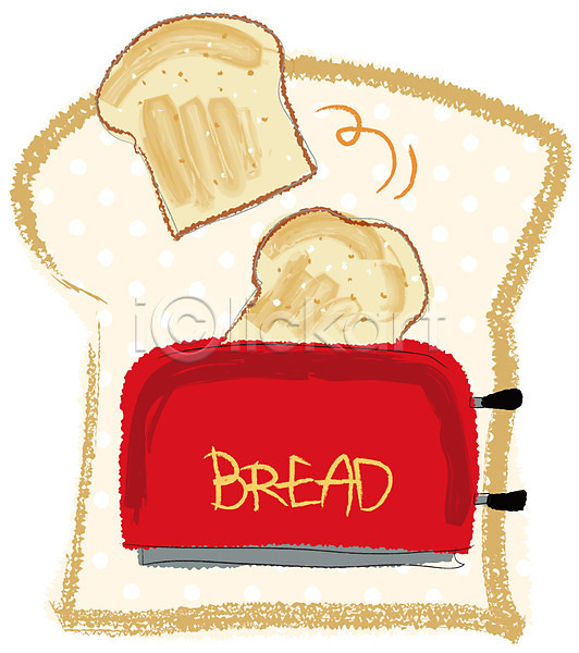 사람없음 EPS 생활아이콘 아이콘 가전제품 물방울무늬 백그라운드 빵 세로 식빵 음식 전자제품 주방 주방용품 토스트 토스트기