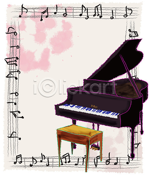 사람없음 EPS 생활아이콘 아이콘 건반 건반악기 백그라운드 번짐 세로 악기 악기아이콘 악보 오선지 음악 음표 의자 테두리 피아노(악기)