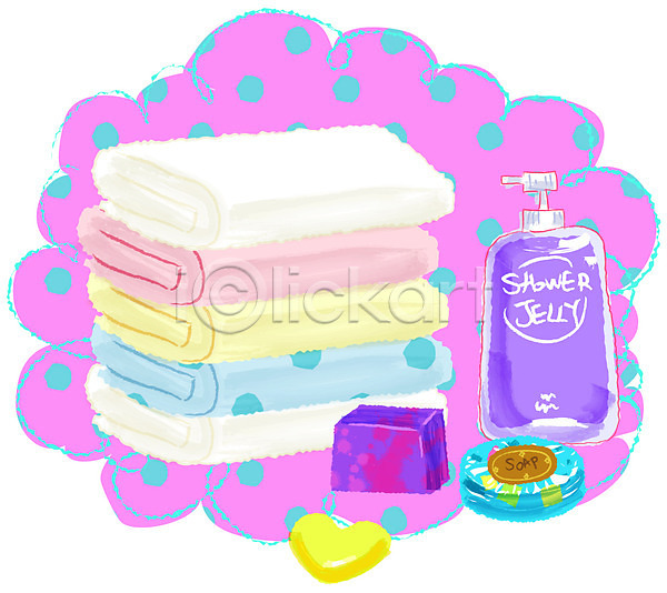 사람없음 EPS 생활아이콘 소품아이콘 아이콘 가로 물방울무늬 백그라운드 비누 생활용품 샤워젤 수건 오브젝트