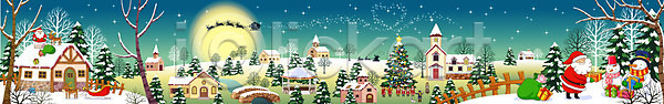 EPS 일러스트 겨울 겨울배경 교회 기념일 나무 눈사람 백그라운드 산타클로스 설원 야간 야외 크리스마스 크리스마스장식 크리스마스트리 풍경(경치)