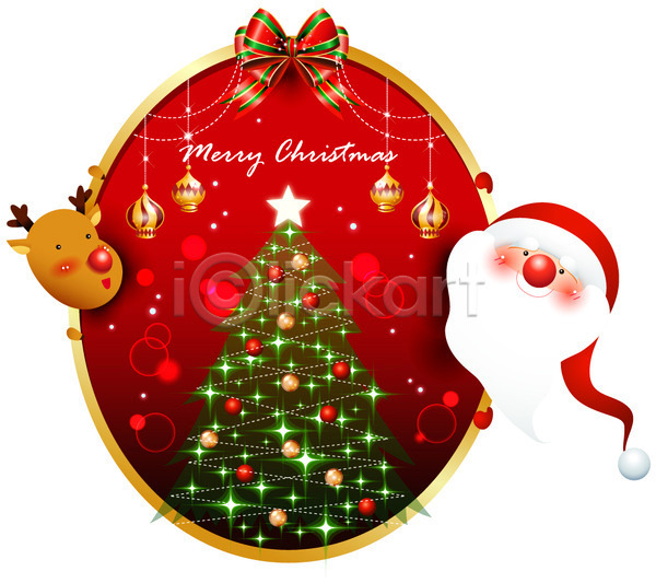 EPS 카드템플릿 템플릿 겨울 계절 기념일 루돌프 리본 백그라운드 별 빛 산타클로스 샤인 원형프레임 장식 장식볼 카드(감사) 크리스마스 크리스마스용품 크리스마스장식 크리스마스카드 크리스마스트리 틀 프레임