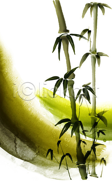 사람없음 PSD 일러스트 공백 대나무 대나무잎 문양 백그라운드 번짐 붓터치 세로 식물 초록색 캘리그라피 캘리배경 컬러