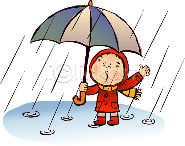 10대 남자 남자만 남자한명만 사람 십대남자만 십대남자한명만 십대만 청소년 한명 EPS 일러스트 계절 목도리 비(날씨) 빗방울 소서 야외 여름(계절) 우비 우산 장마 장화 절기