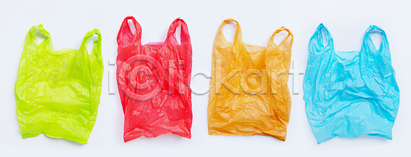 사람없음 JPG 포토 해외이미지 비닐봉투 오브젝트 일회용 재활용 플라스틱 해외202009 흰배경