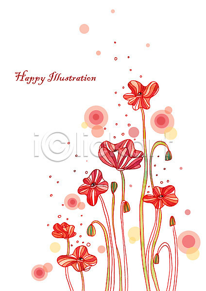 상상 사람없음 PSD 일러스트 템플릿 공백 꽃 꽃백그라운드 백그라운드 빨간색 세로 식물 양귀비 영어 원형 컬러 판타지