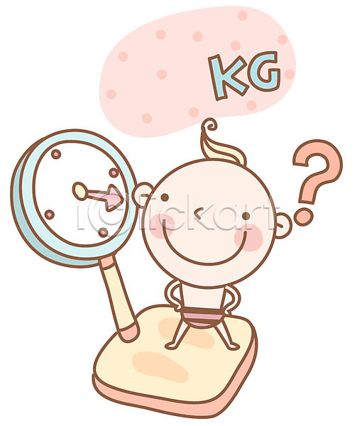 사람 아기 아기만 한명 EPS 아이콘 몸무게 몸무게재기 물음표 오브젝트 체중계 측량기 캐릭터