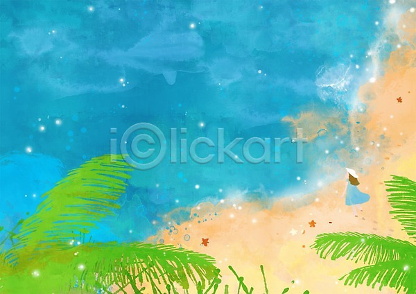 여자만 PSD 일러스트 계절 나무 모래사장 바다 백그라운드 불가사리 사계절 식물 야외 야자수 야자수잎 여름(계절) 여름풍경 잎 자연 주간 풍경(경치) 해변