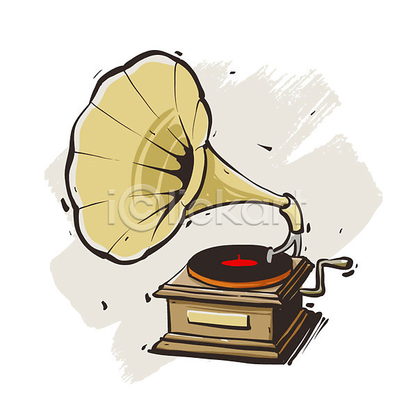 사람없음 EPS 아이콘 엔틱아이콘 레코드 레코드판 오브젝트 음악 음향기기 축음기