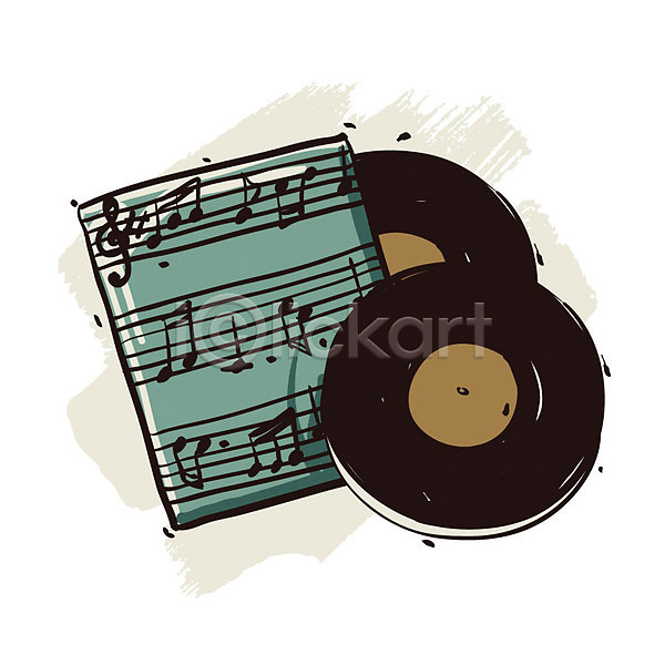 사람없음 EPS 아이콘 엔틱아이콘 레코드 레코드판 악보 오브젝트 음악 음표