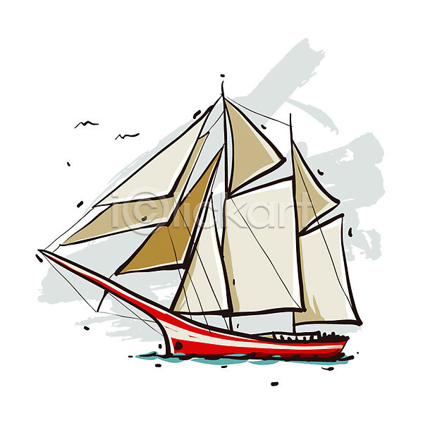 사람없음 EPS 아이콘 엔틱아이콘 갈매기 돛단배 배(교통) 범선 수상교통 오브젝트 항해