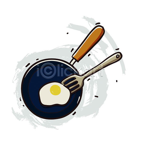 사람없음 EPS 아이콘 엔틱아이콘 계란요리 계란프라이 뒤집개 서양음식 요리 주방용품 프라이팬