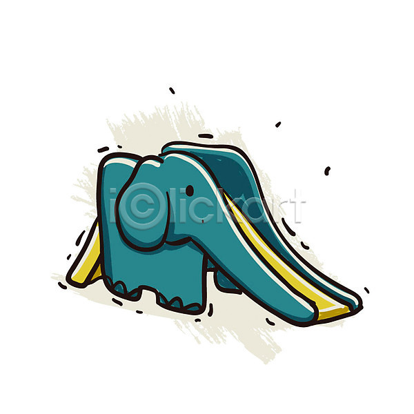 사람없음 EPS 아이콘 엔틱아이콘 놀이기구 놀이용품 놀이터 미끄럼틀 생활용품 오브젝트 코끼리