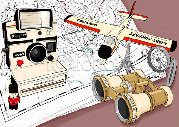 사람없음 PSD 일러스트 나침반 망원경 모형 백그라운드 비행기 세계지도 쌍안경 에펠탑 여행 여행용품 지도 카메라 폴라로이드 휴가