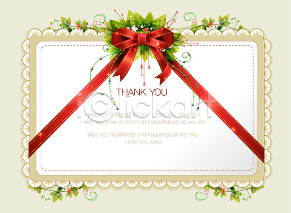 감사 사람없음 EPS 카드템플릿 템플릿 감사카드 꽃 리본 선물 식물 이벤트 잎 장식 카드(감사) 틀 프레임