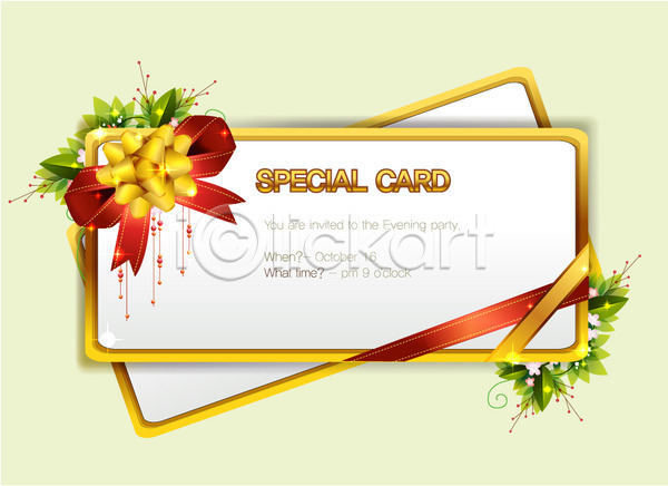 감사 사람없음 EPS 카드템플릿 템플릿 꽃 리본 선물 식물 이벤트 잎 장식 초대장 카드(감사) 틀 파티 프레임