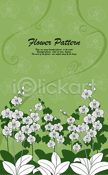 사람없음 EPS 실루엣 일러스트 계절 꽃 꽃무늬 꽃백그라운드 꽃잎 무늬 백그라운드 사계절 서양난 식물 여름(계절) 자연 초록색 컬러 패턴 플라워패턴