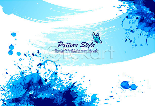 시원함 사람없음 EPS 일러스트 계절 곤충 나비 동물 디자인 물 물방울 바람 백그라운드 번짐 붓터치 여름(계절) 자연 컬러 파란색 패턴 하늘