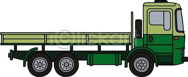 클래식 EPS 일러스트 해외이미지 교통시설 기계 땅 만화 모터 빛 산업 어둠 업무 옛날 자동차 짐차 초록색 해외202009 해외일러스트