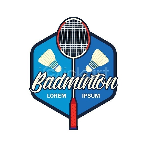 EPS 일러스트 해외이미지 디자인 라벨 무료이미지 배드민턴 배드민턴라켓 셔틀콕 스포츠 심볼 해외202009 해외일러스트