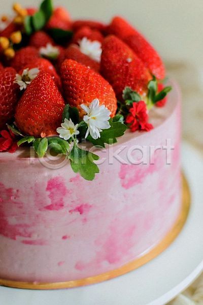 달콤 사람없음 JPG 포토 해외이미지 디저트 딸기 분홍색 케이크 해외202009 핸드메이드