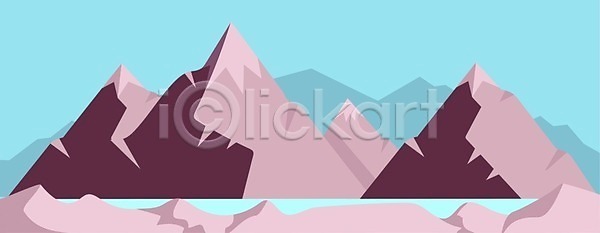 복잡 사람없음 EPS 일러스트 해외이미지 거친 계곡 그래픽 내추럴 눈내림 등산 디자인 만화 물 배너 백그라운드 분홍색 산 스타일 심플 아침 야외 언덕 여행 우주 인포그래픽 일출 자연 장면 절정 제비꽃 지역 질감 파노라마 포스터 풍경 플랫 하늘 해외202009 해외일러스트 호수