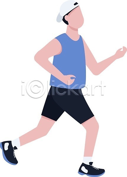 남자 성인 성인남자한명만 한명 EPS 일러스트 해외이미지 건강 달리기 운동 운동복 전신 조깅 해외202009