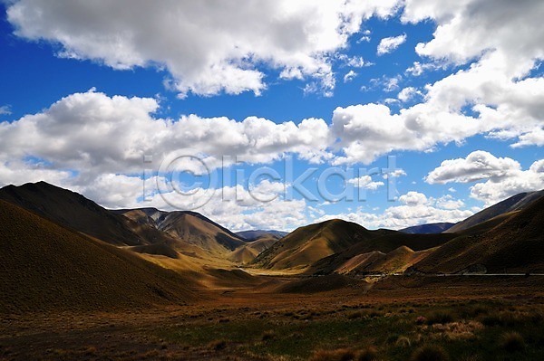 상쾌 여유 사람없음 JPG 포토 구름(자연) 뉴질랜드 산 야외 초원(자연) 풍경(경치) 하늘
